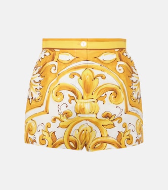 Majolica high-rise cotton shorts | Dolce&Gabbana