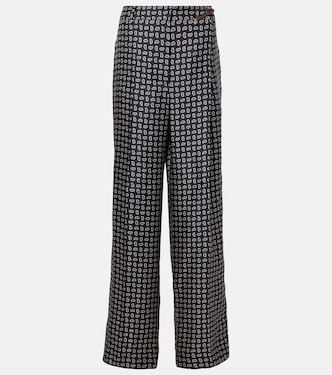 Paisley silk twill straight pants | Prada