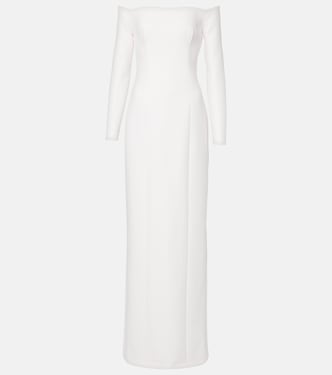 Bridal off-shoulder crêpe gown | Safiyaa