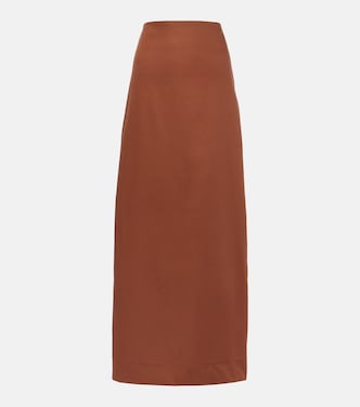 Solid cotton maxi skirt | Adriana Degreas