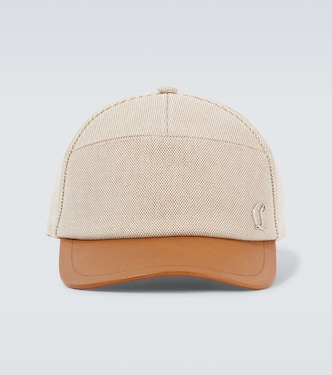 Leather-trimmed cotton baseball cap | Christian Louboutin