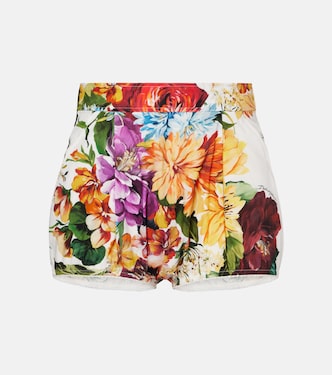 Shorts de popelín de algodón floral | Dolce&Gabbana