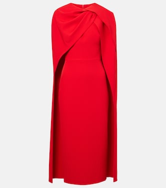 Cape-detail midi dress | Safiyaa