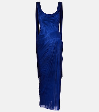 Abito bustier Faye in tulle di seta metallizzata | Maria Lucia Hohan