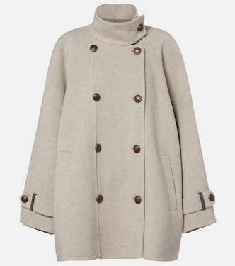 Double-breasted wool and cashmere coat | Brunello Cucinelli