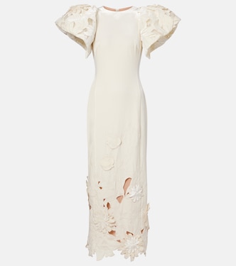 Lucina floral-appliqué velvet maxi dress | Leo Lin