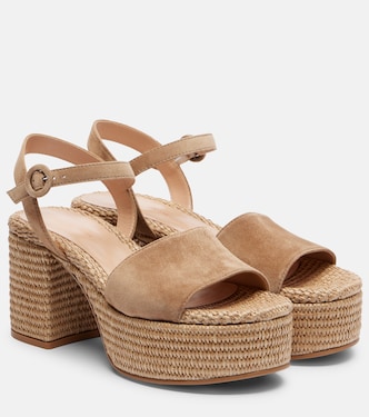 Plateausandalen Carol aus Veloursleder | Gianvito Rossi