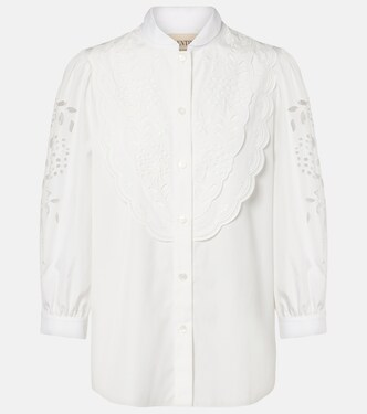 Embroidered cotton poplin blouse | Valentino