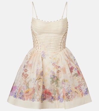 Alchemy floral linen and silk minidress | Zimmermann