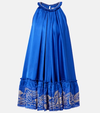 Cleo embellished floral satin minidress | Poupette St Barth