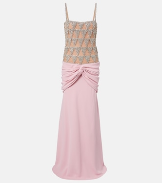 Embellished draped gown | Costarellos