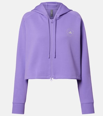 Logo cropped cotton-blend hoodie | Adidas by Stella McCartney