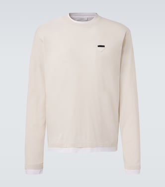 Layered cotton jersey T-shirt | Prada