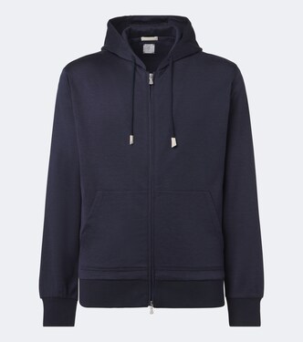 Silk and cotton-blend zip-up hoodie | Eleventy