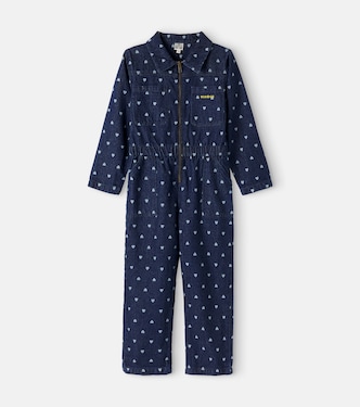 Pompom printed denim jumpsuit | Bonton