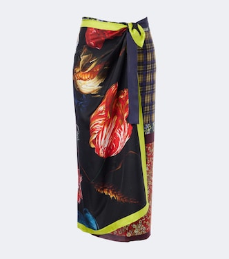 Printed silk wrap skirt | Dries Van Noten