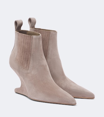 Cantilever suede ankle boots | Rick Owens