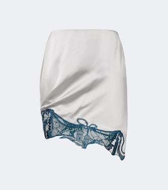 Embroidered satin miniskirt | Jacques Wei