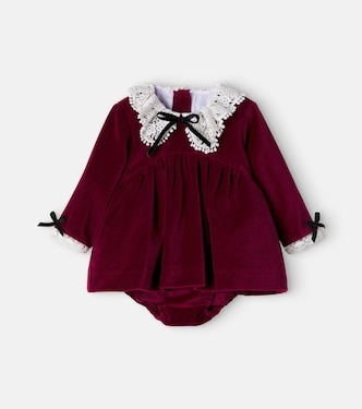 Bébé – Ensemble robe et culotte bloomer Antonella en coton | La Coqueta