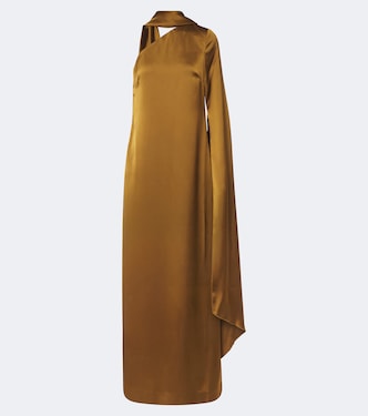 Newman scarf-detail satin gown | Solace London