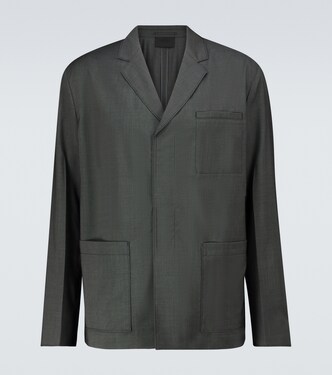 Single-breasted wool poplin jacket | Prada
