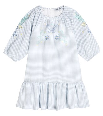 Gingham broderie anglaise cotton dress | Tartine et Chocolat