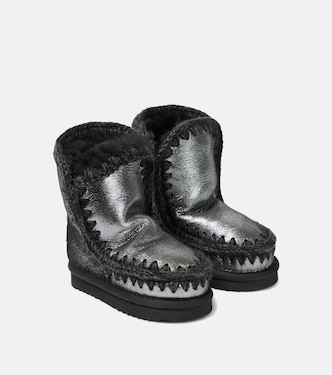 Bottes en cuir métallisé et shearling | Mou Kids