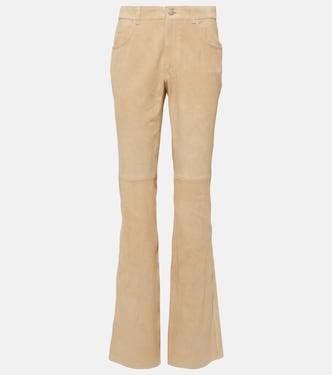 Pantalon droit à taille mi-haute en daim | Chloé