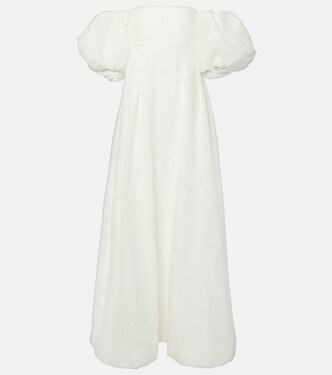 Matchmaker puff-sleeve off-shoulder gown | Rebecca Vallance