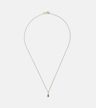Choker Tiny Emerald Goddess en or 14 ct, émeraude et diamants | Stone and Strand