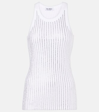 Crystal-embellished cotton tank top | The Attico