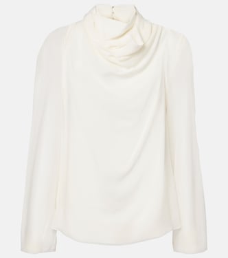 Cara draped high-neck silk top | Altuzarra