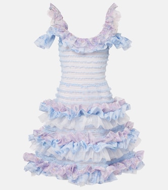 Robe imprimée à smocks | Susan Fang
