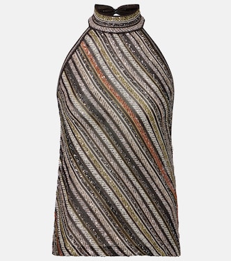 Striped sequined halterneck top | Missoni