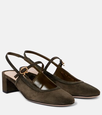 Pumps slingback in suede con pelle | Gianvito Rossi