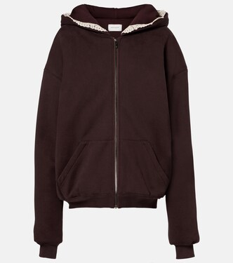 Crochet-trimmed cotton zip-up hoodie | Magda Butrym