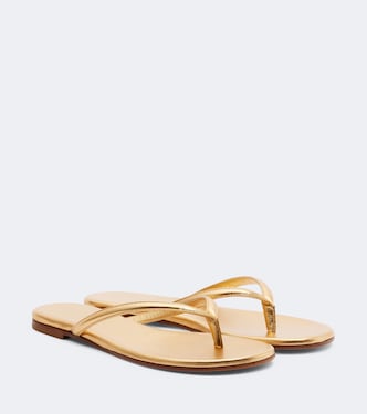 Calypso metallic leather thong sandals | Gianvito Rossi