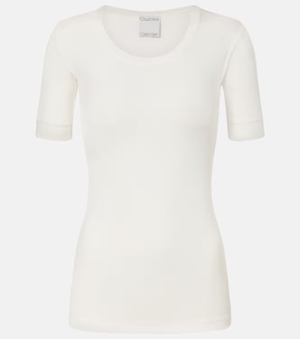 Ribbed-knit cotton-blend top | Calvin Klein Collection