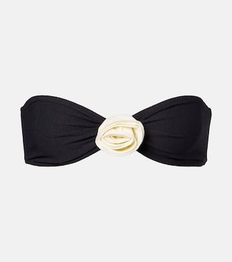 Rosette floral-appliqué bandeau bikini top | Same