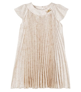 Medusa '95 Barocco pleated twill dress | Versace Kids