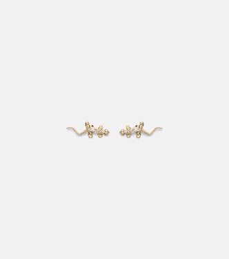 Lizard 14kt gold (585/1000) stud earrings with diamonds | Sydney Evan