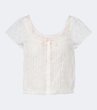 Greta embroidered lace cotton top | Dôen