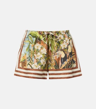 Toucan Tango printed linen shorts | Alémais