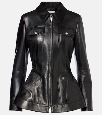 Peplum leather jacket | McQueen
