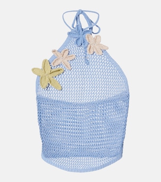 Cori open-knit lamé crop top | Bananhot