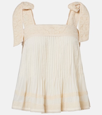 Top en coton à finitions en dentelle | Juliet Dunn