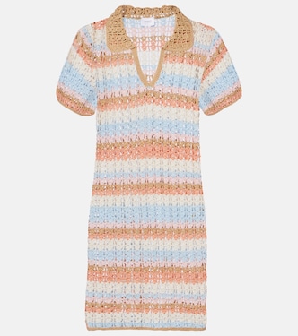 Crochet striped cotton polo dress | Anna Kosturova