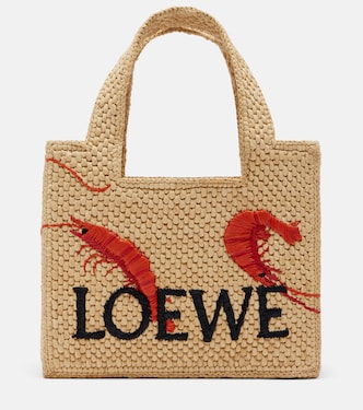 Paula's Ibiza Font Mini raffia tote bag | Loewe