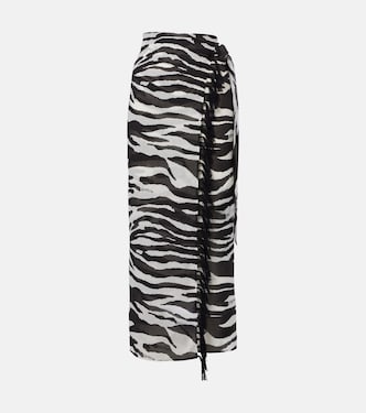 Zebra-print cotton muslin beach cover-up | The Attico