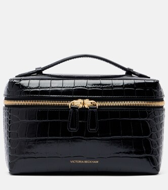 Vanity croc-effect leather vanity bag | Victoria Beckham